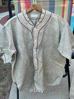 Vintage Wool Baseball Uniform Pull Over Shirt & Knickers Mens L Oatmeal/red