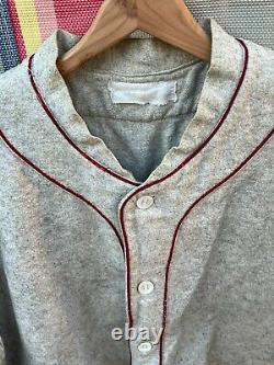 Vintage Wool Baseball Uniform Pull Over Shirt & Knickers Mens L Oatmeal/red
