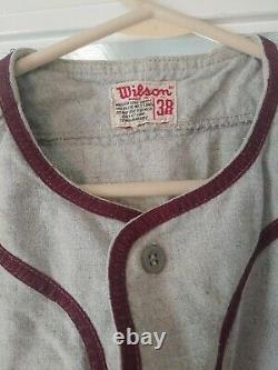 Vintage Wool Baseball Uniform Size 38- Pants Shirt And Socks