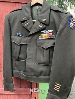 Vintage World War 2 Army Officers Ike Jacket, Shirt, Pants, Hat & Assorted Items