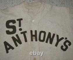 Vintage c. 1920's ST. ANTHONY'S BASEBALL TEAM UNIFORM Wool Flannel JERSEY & PANTS