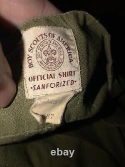 Vtg 40s 50s Lot of BSA Uniforms Sweet Orr / Sanforized Shirts Pants Hats Scarf