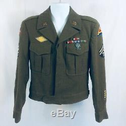 Vtg 40s WW2 Complete Uniform, Jacket Shirt Pants Hat. With Medals Great Shape