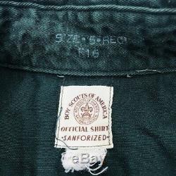 Vtg 50s Dark Green Eplorers Boy Scouts Uniform Shirt Pants Sanforized Sz 15 Reg