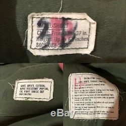 Vtg 60s 1964 US Army Vietnam War Slant Pocket Shirt Cargo Pants Mens Small Short
