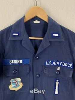 Vtg 60s 70s USAF Airforce Missileman SAC Missile Crew Blue Combat Shirt + Pants