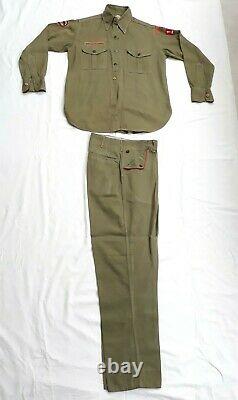 Vtg Original BSA Uniform Shirt & Pants 186 Olympia WA Circa 1950s Metal Buttons
