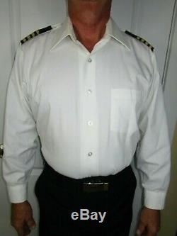 Vtg Suit US NAVY Captain UNIFORM White Dress Shirt Pant Belt Shoulder Board Rank