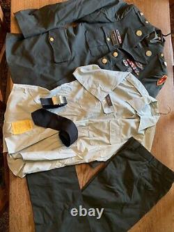 Vtg U. S. Army Dress Gr Jacket Uniform Coat Shirt Tie Belt Pant Patches Metals