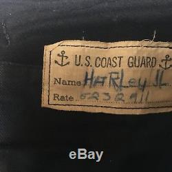 Vtg US Navy Coast Guard Uniform Wool Cracker Jack Shirt Pant 25x32 bell bottom