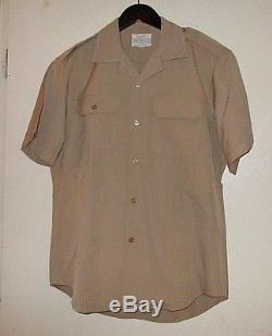 Vtg Vietnam Era US Army Summer Khaki Tan Dress Shirt (M) & Pants