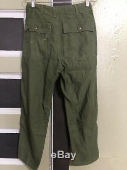 Vtg Vietnam War Sateen Og-107 Us Army Uniform Shirt Pants Sz Xs S / 30x26