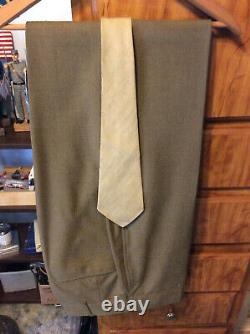 Vtg WWII 1940s USAAF Wool Jacket, Dress Pants, Shirt and Tie
