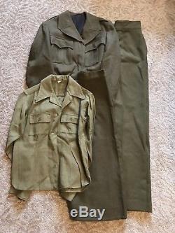 WW2 Nurse WAC ETO Uniform Grouping Womens Ike Skirt Pants Shirt
