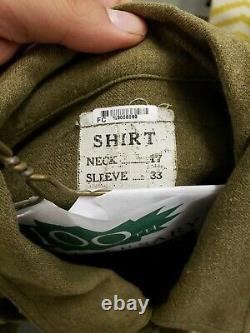 WW2 U. S. Large Size Uniform Set, Ike 44R, M37 Shirt 17/33, Pants 40/31, all real