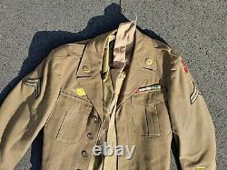 WW2 US Army 90th division Ike jacket Shirt pants Medals Named Soldier lot group