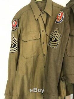 WW2 US Army First Sergeant Uniform Complete, Coat, Shirt, Pants And Hat