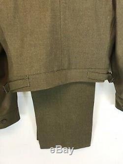 WW2 US Army First Sergeant Uniform Complete, Coat, Shirt, Pants And Hat