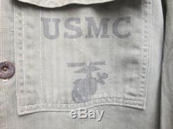 WW2 USMC HBT Harringbone Twill Fatigue Shirt AND ONE POCKET MONEY PANTS SET