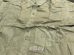 WW2 USN HBT SEABEES Shirt & Pants N3 US Navy Rare Utility Field Military (E9)