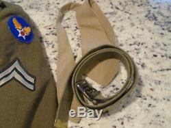 WW2 WWII Rare US Army XL 48R Uniform Pants Shirt Tie Coat Belt