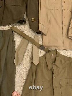 WWII 8th Army Anti Aircraft Uniform-Named-Duffel-Jacket-Pants-Shirts-Ties-Belt