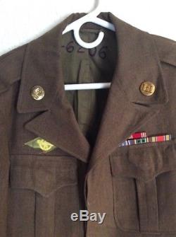 WWII 9th ARMY 4th ARMORMED DIVISION IKE JACKET, SHIRT, PANTS HAT EUC