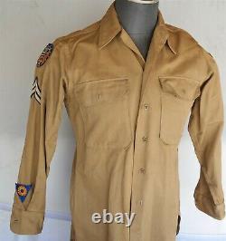 WWII Army Air Force Uniform Shirt Jacket Hat & Pants With Patches Nice