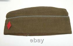 WWII Army Field Uniform-Cap, Ike Jacket, Khaki shirt, Olive pants withinsignia