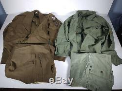 WWII/Korean War Era Uniform Lot Alaska Defense Command Pants, Jacket, Shirt, Hat