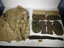 WWII/Korean War Era Uniform Lot Alaska Defense Command Pants, Jacket, Shirt, Hat
