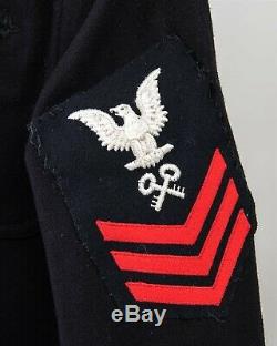WWII Men's NAVY Crackerjack Shipboard Uniform Small Sailor Shirt 32x31 Pants USN