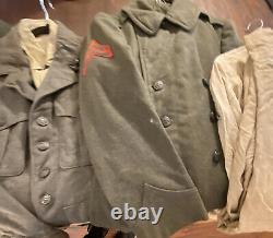 WWII Post War Military Army Uniform Lot Inc Tunics Pants Trousers Shirts Coat