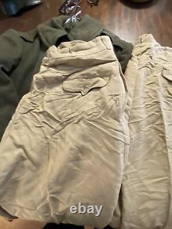 WWII Post War Military Army Uniform Lot Inc Tunics Pants Trousers Shirts Coat