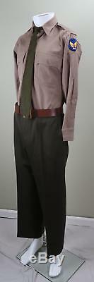 WWII US Army officer pinks greens uniform shirt & tie with pants trousers USAF Vet