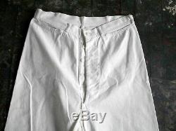 WWII US Navy White Uniform Button Fly Pants Shirt Hat Vintage Sailor 36 X 32