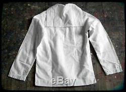 WWII US Navy White Uniform Button Fly Pants Shirt Hat Vintage Sailor 36 X 32