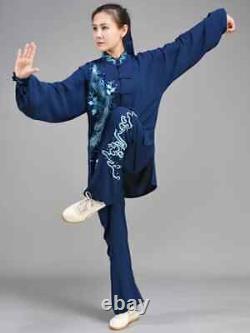 Women and Men Tai Chi Suit Kung Fu Uniform Long Sleeve 2PCS Suit Shirt&Pants