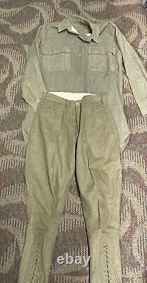 Ww1 Us Army Aef Doughboy Field Uniform Shirt & Pants Jodhpurs Breeches Bin#s2f